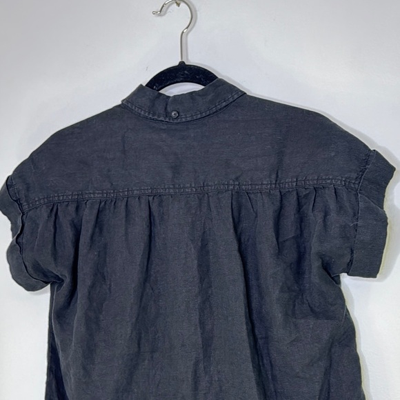 Cloth & Stone Black Casual Linen Shirt Dress - Picture 7 of 8